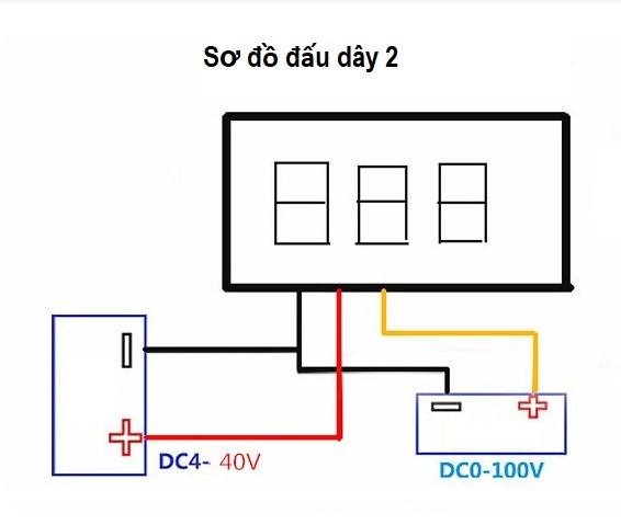 Vol kế DC mini 0,8inch 0-100V 3 dây