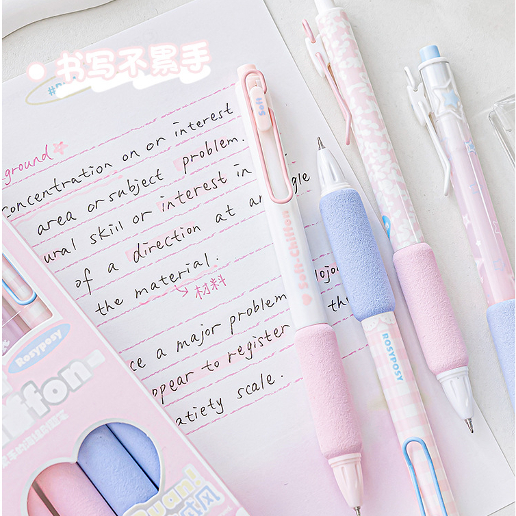 Set 4 bút gel Soft Chiffron Rosy Posy