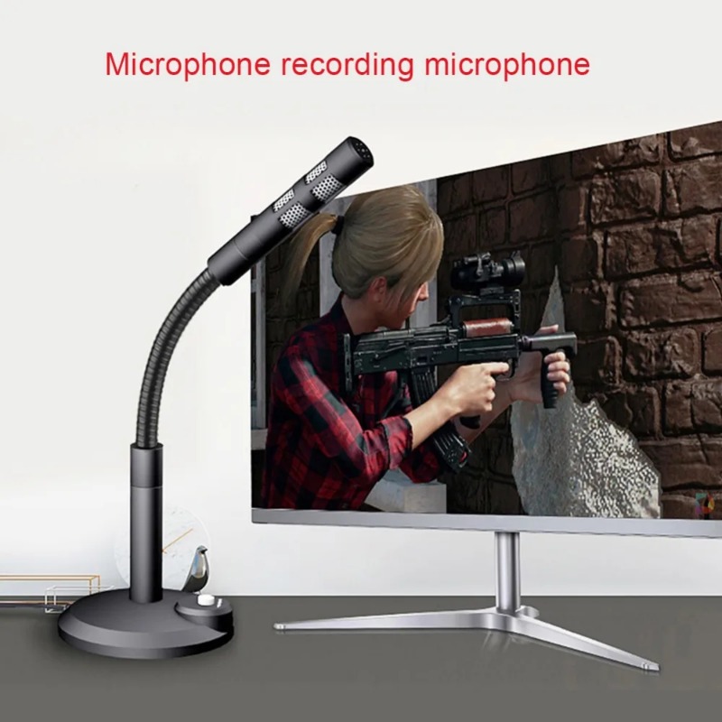 【Ready Stock+FREE Shipping+COD 】K10 USB K6 3.5mm Studio Microphone Speech Mic Stand Holder USB Desktop Wired Mic Mini Notebook Computer For PC Laptops Sound Card Recording.