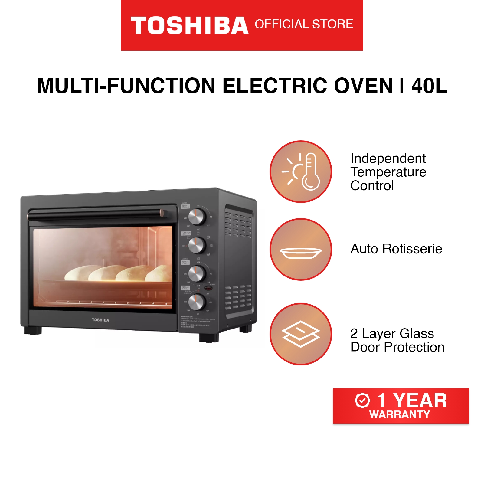 toshiba toaster oven rotisserie