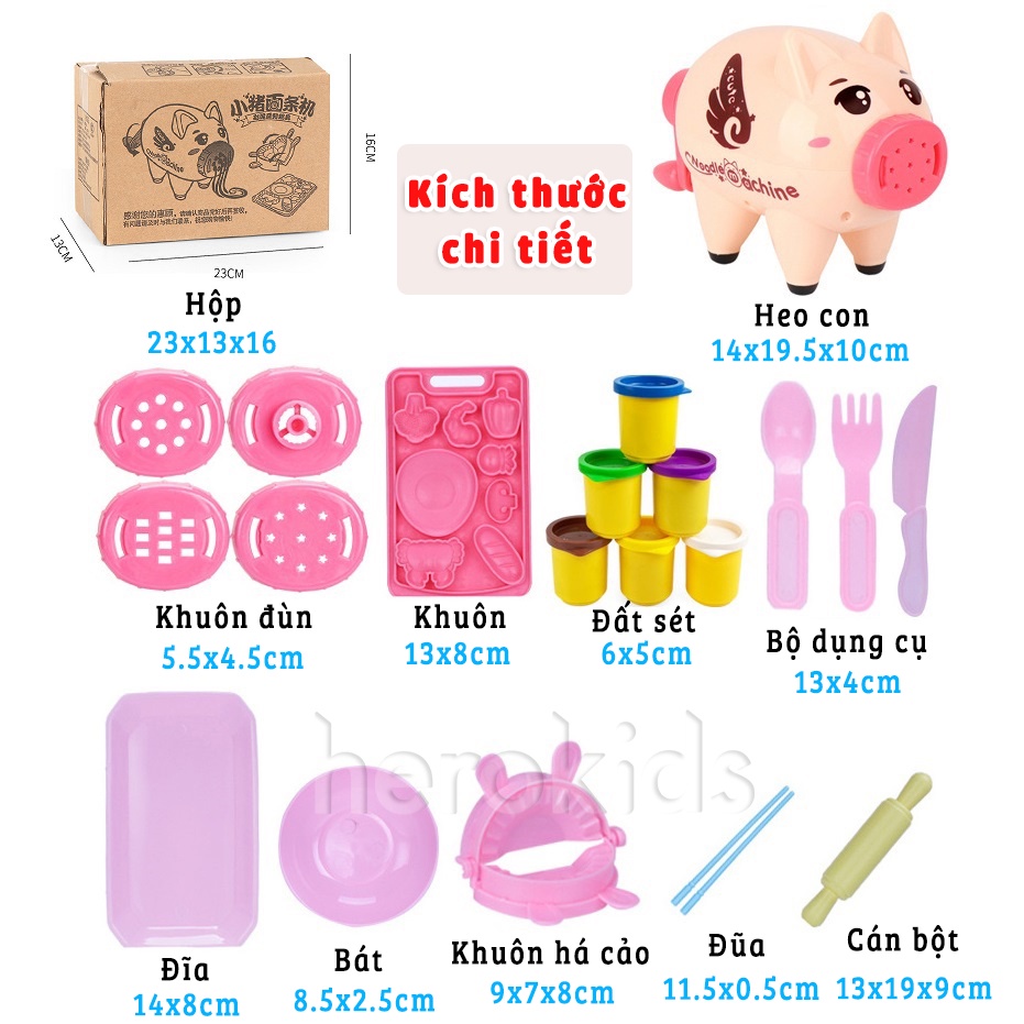 Đồ chơi đất nặn máy làm kem, máy làm mì từ bột lúa mì cho bé