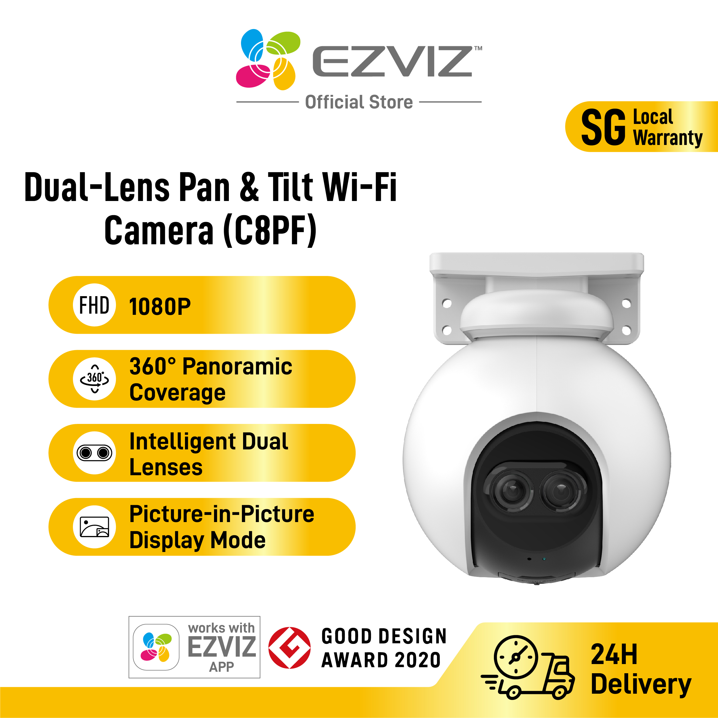 EZVIZ C8PF - Dual-Lens Pan & Tilt Wi-Fi Camera