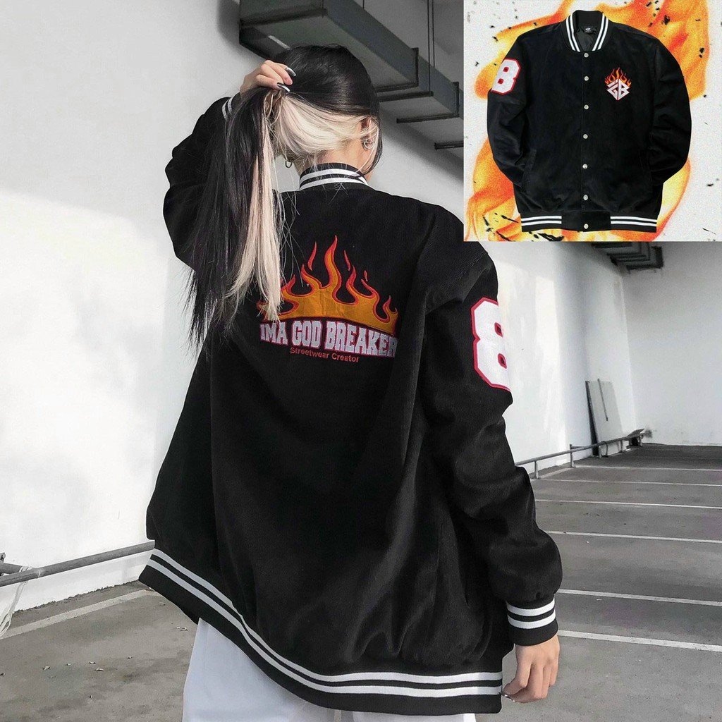 Áo Khoác Dù Bomber Nam Nữ Lửa Thần Siêu Nóng Siêu Hot