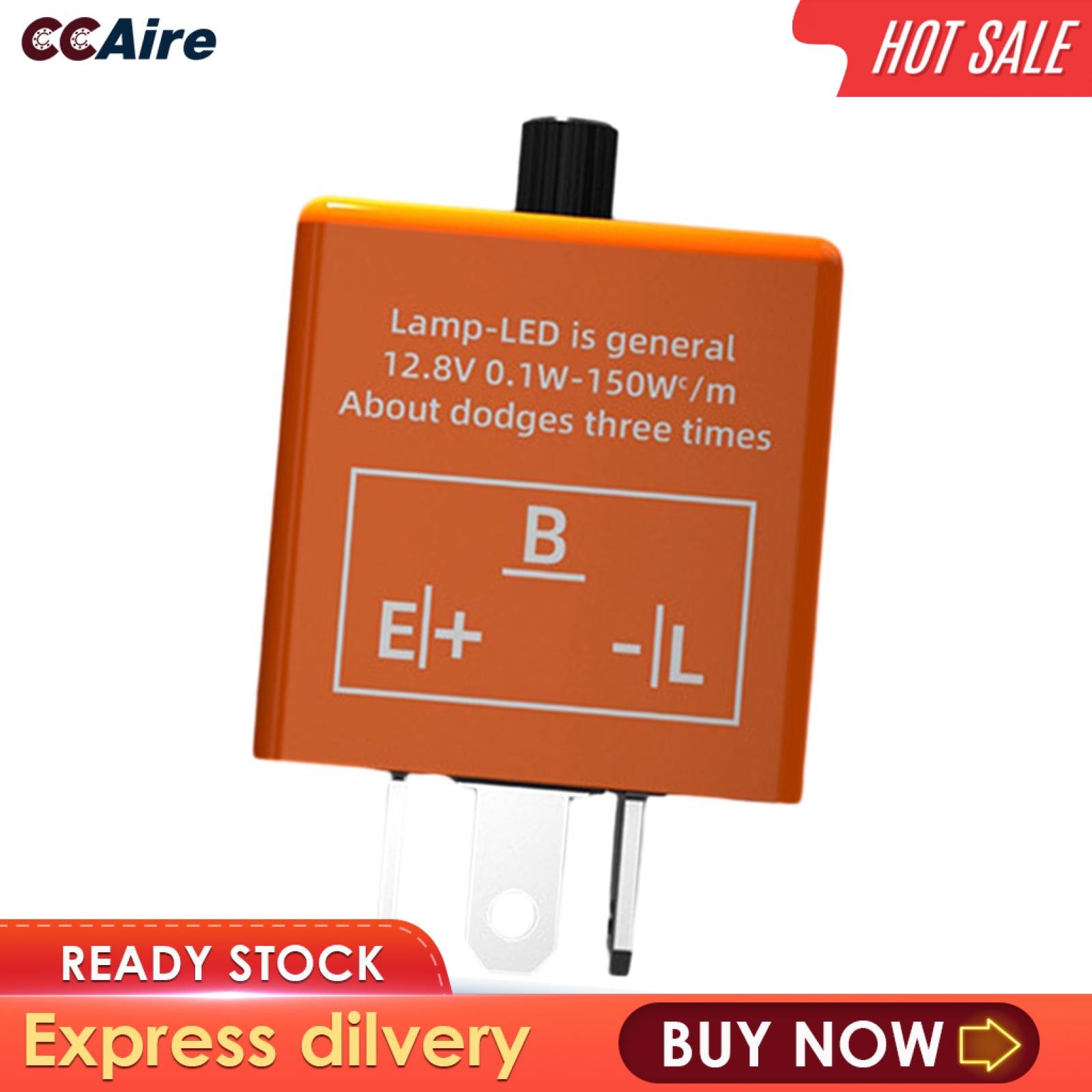 CCAire 3 Pin 12V LED Flashing Relay Flasher Relay Replacement Easily Install for Turn Signal, Flashing Speed Adjustable