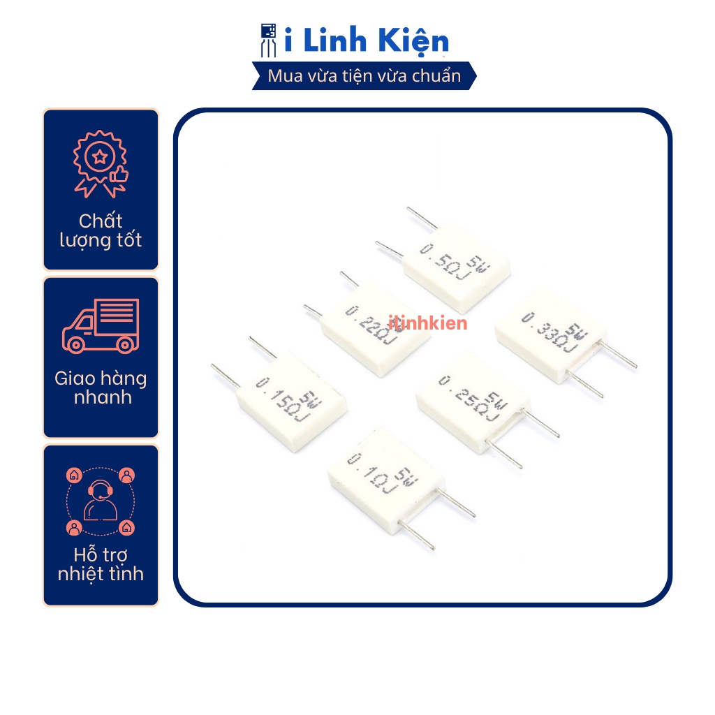 Điện trở sứ 5W 0.47R 5% KOA BPR56 chân đứng