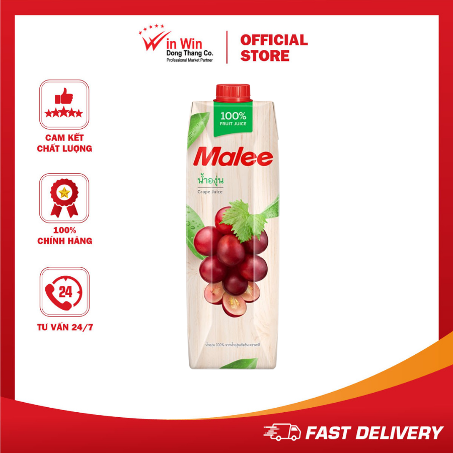 Nước Ép Nho Malee 1L - Nhập Khẩu Thái Lan | Malee 100% Grape Juice 1L