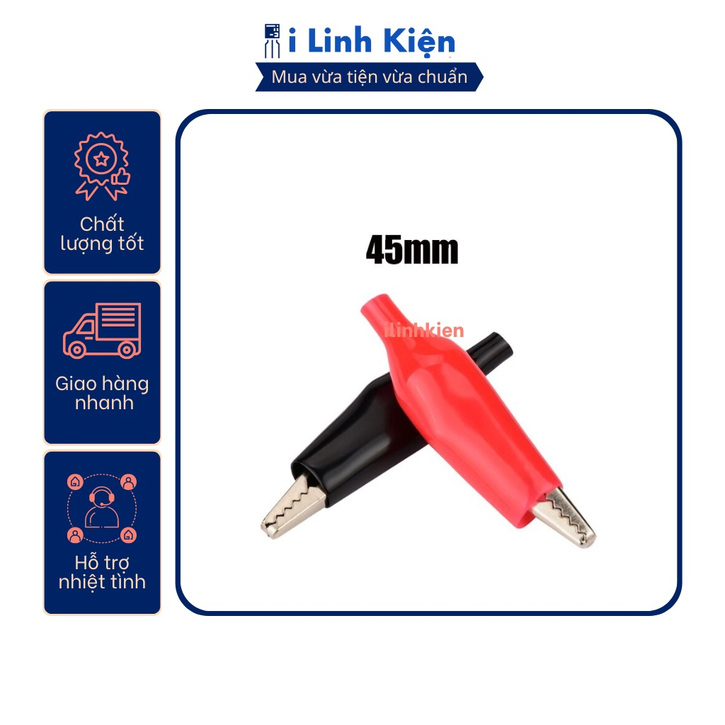 Dây kẹp cá sấu nhỏ 26mm loại tốt dài 50cm