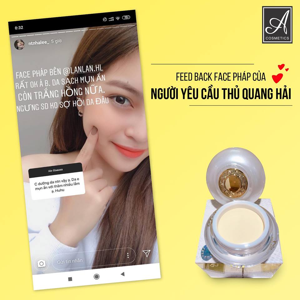 [CHÍNH HÃNG] Kem dưỡng trắng da face pháp a cosmetics -