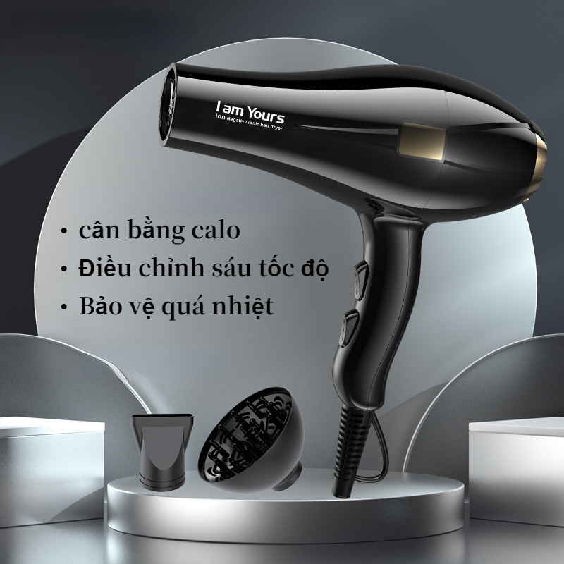Máy sấy tóc công suất cao Máy sấy tóc ion âm tiệm cắt tóc Máy sấy tóc điều chỉnh đa tốc độ