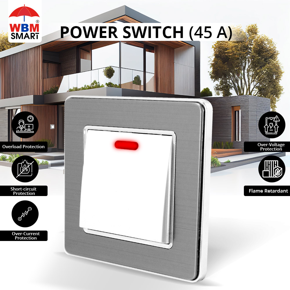 WBM Power Switch 45A- Power Switch Button, Power Switch  Power Switch Socket, Power Switches, Wall Switch,. 