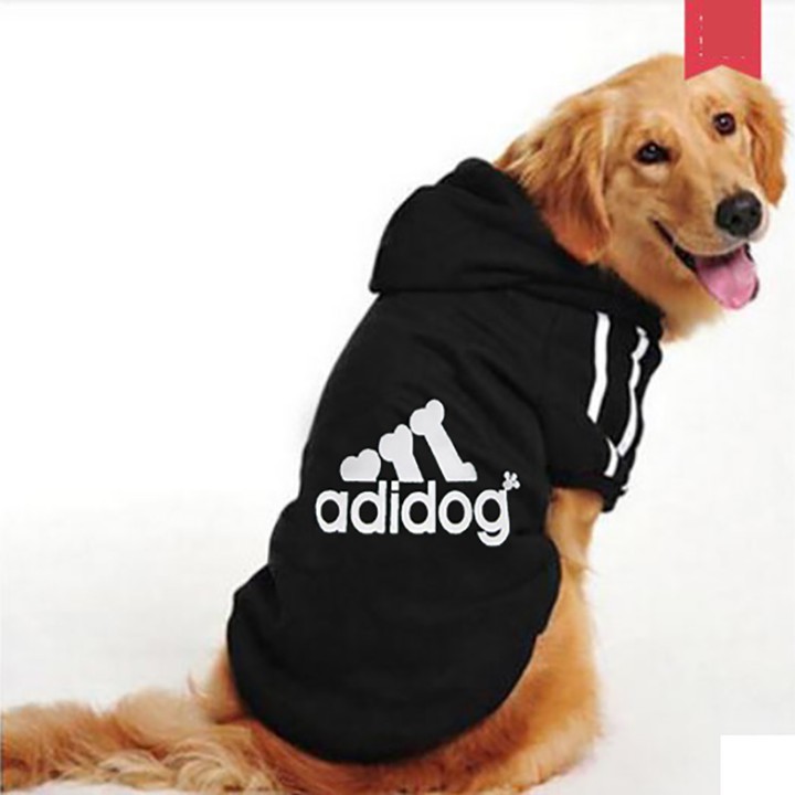 Áo cho chó lớn adidog có mũ trùm đầu ấm thu đông thời trang - big size