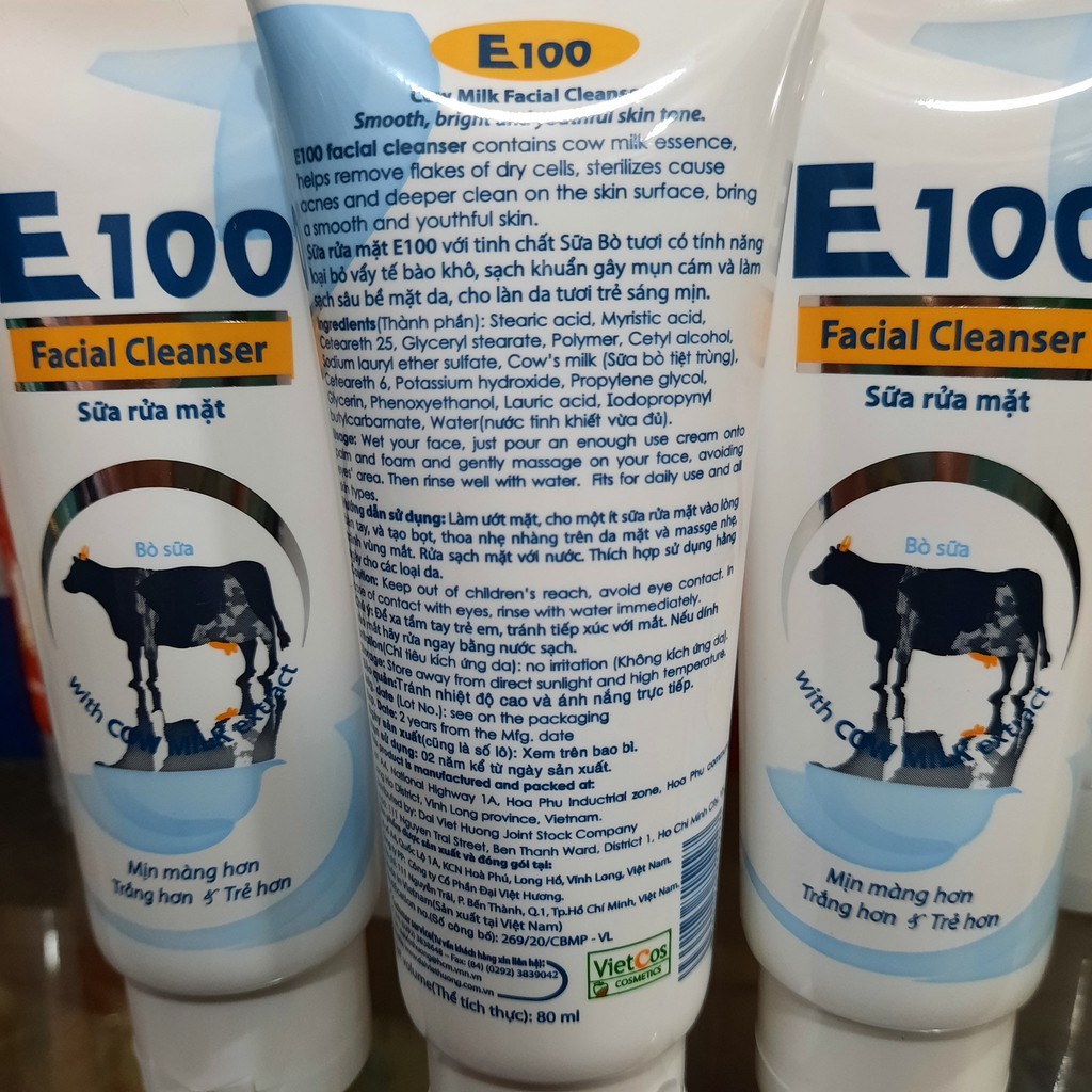 Sữa Rửa Mặt Tinh Chất Sữa Bò Tươi E100 80Ml