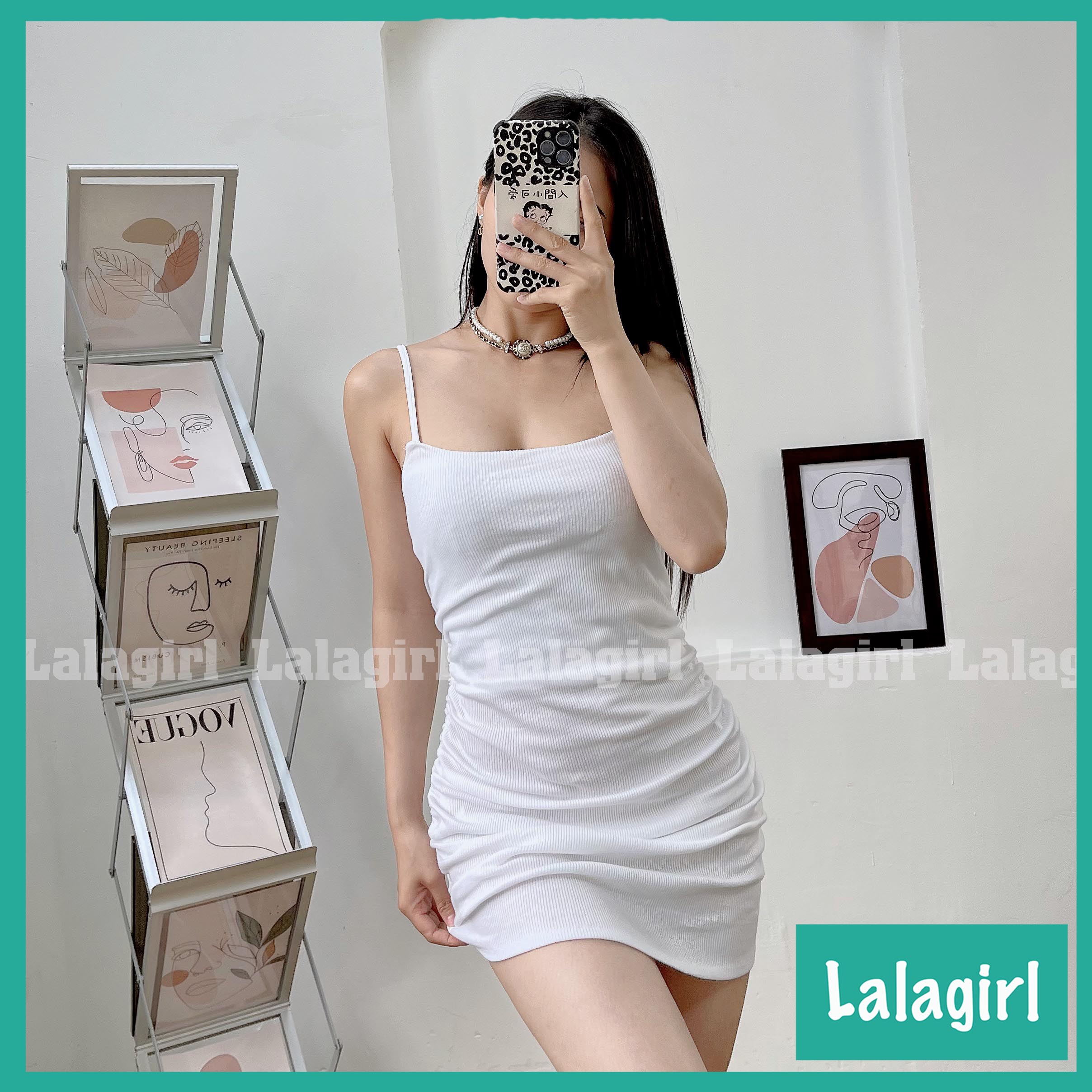 Váy Đầm Body 2 Dây Dúm Eo [DBB]