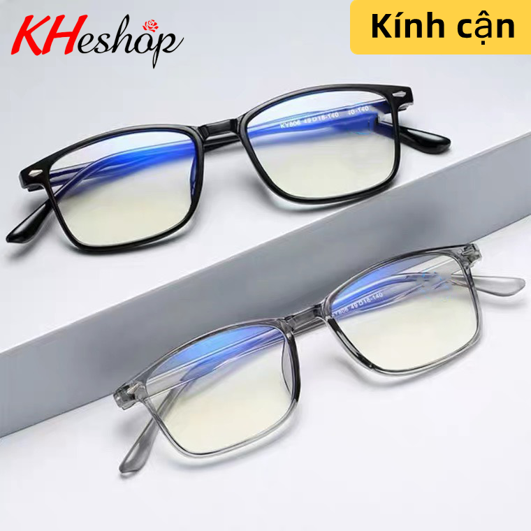 Kính Cận Thị đủ độ từ -0.0 - -6.00 tròng TR90 đập không méo bẻ không vỡ chống bức xạ UV400 và ánh sáng xanh bảo vệ mắt  mã Y806 - kheshop