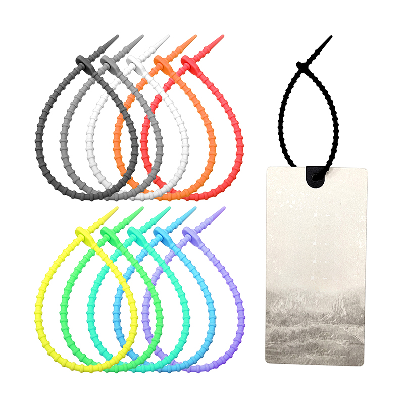 5Pcs Silicone Reusable Diy Keychain Keyring Ties Zip Tie Headset Data Line Twisted Rope Universal Magic Tie.
