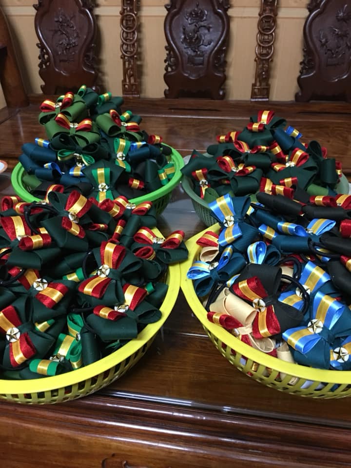 Dây nơ cột tóc bộ đội công an, quà tặng lính
