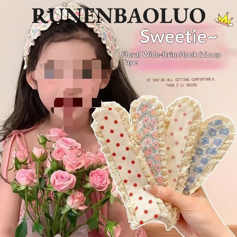 Runenbaoluo băng đô hoạt hình dễ thương cho trẻ em với thiết kế viền ren và băng ma thuật
