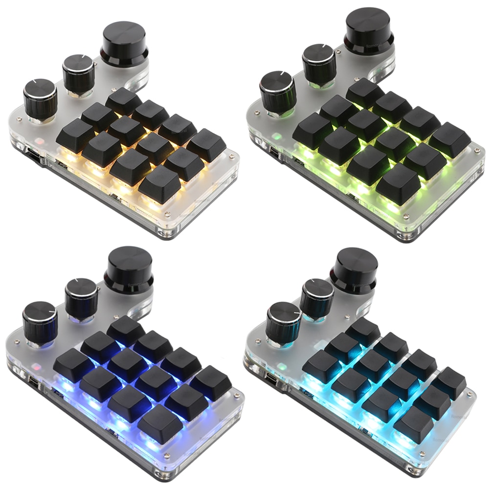 RGB Custom Macro Keyboard Bluetooth 2.4G Receiver USB 3 Mode Programming Game Photoshop Hotswap Mechanical Shortcut Keypad