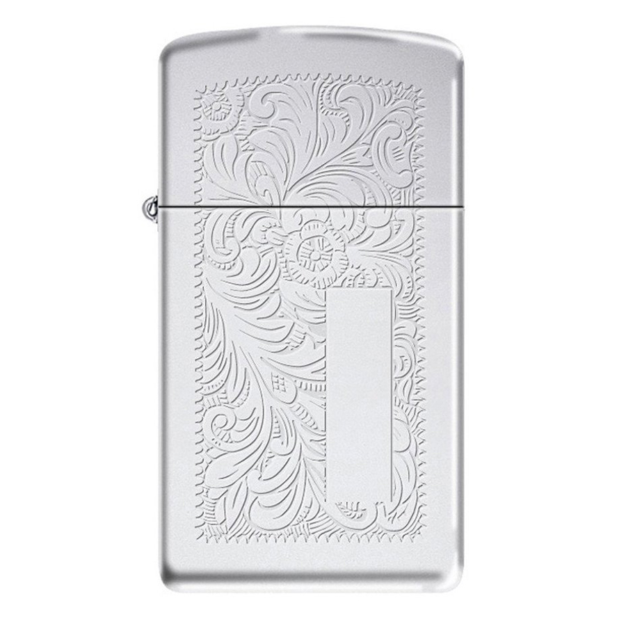 Bật Lửa Zippo Slim 1652 - Quẹt Zippo Mini Venetian Bạc