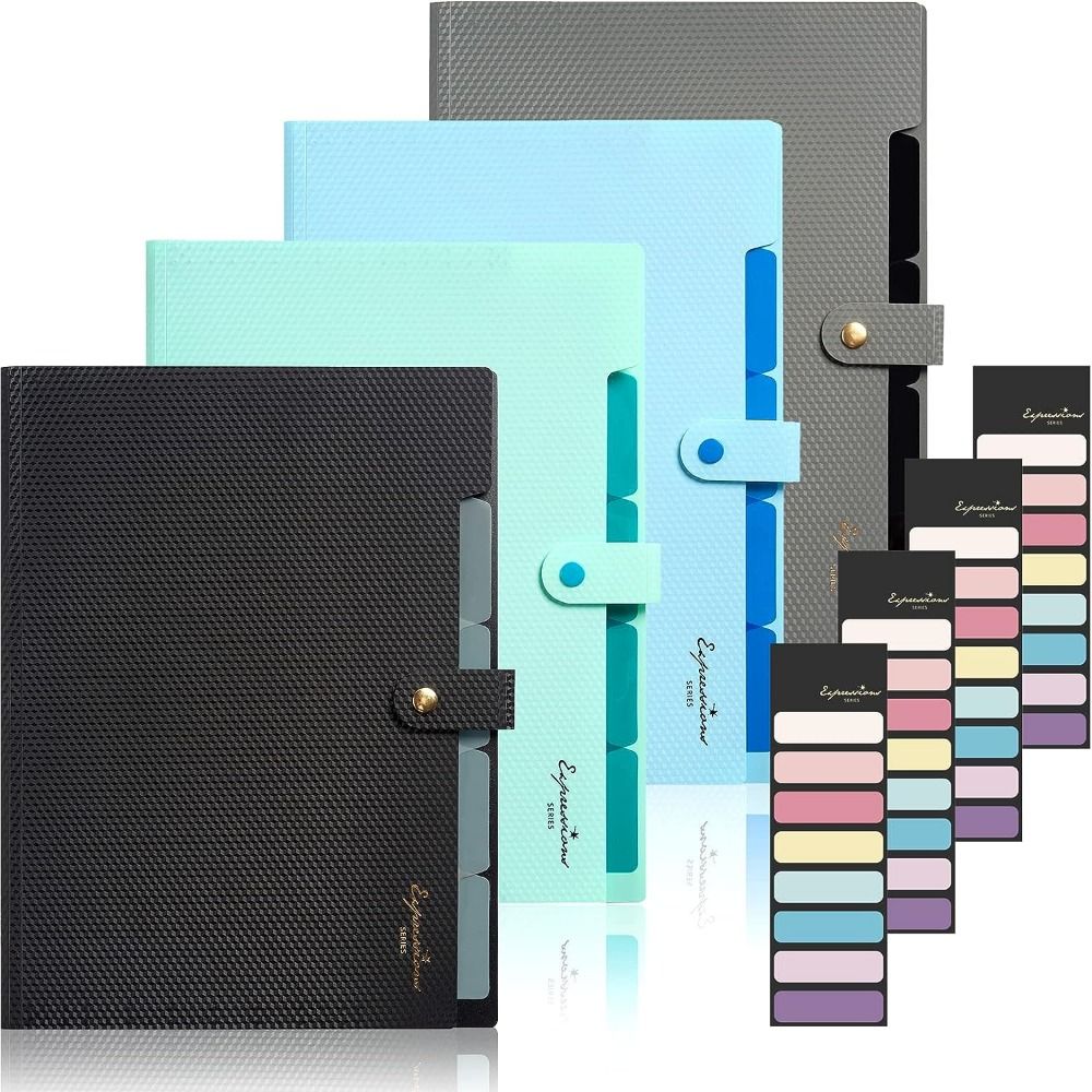 Sleek Letter Size Expanding File Folder with Labels Portable Accordion ...