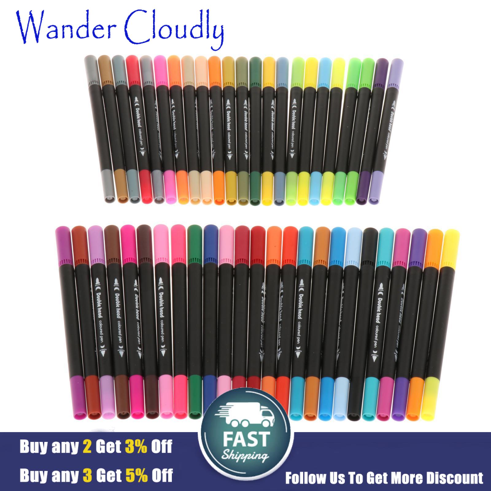 Wander Cloudly Dual Tip Brush Pen Smooth Paint Markers Color Marker Pens Watercolor Pen Set