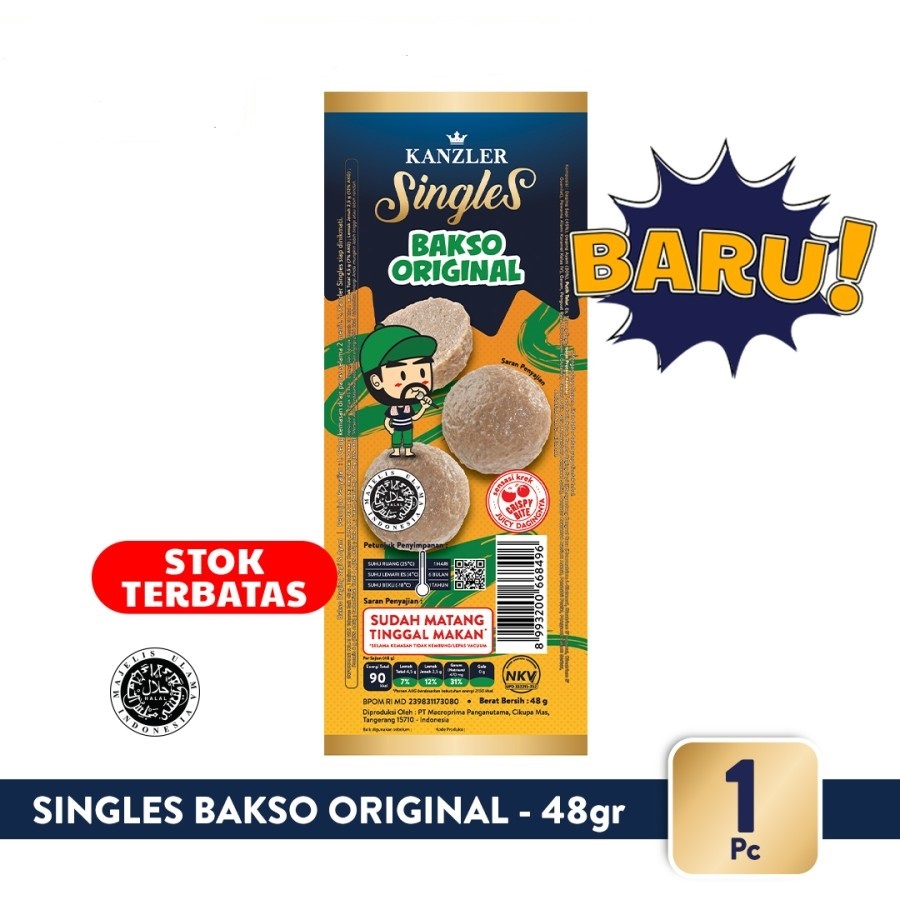 Bakso Singles Kanzler Original 48g Ori Meatball Single Halal Lazada