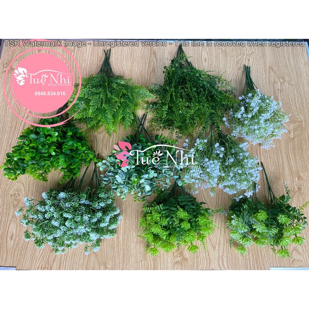 Cụm Cỏ Điểm _ Lá Giả Trang Trí - Hoa lụa