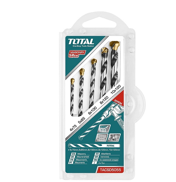 Bộ 5 mũi khoan bê tông TOTAL TACSD5055