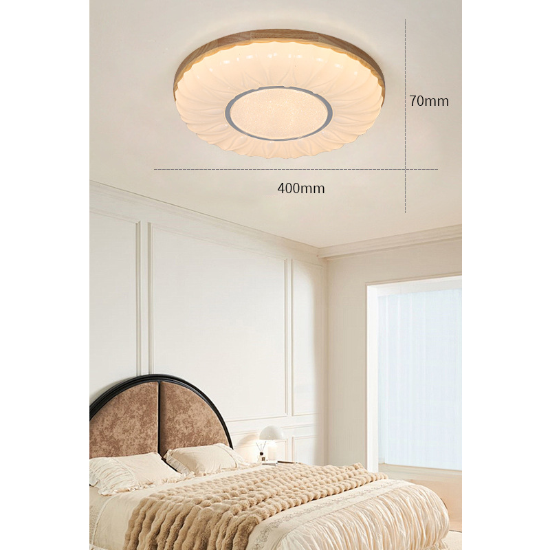 Original wood LED ceiling light creative circular bedroom light modern and minimalist small living room light, study room, restaurant room light