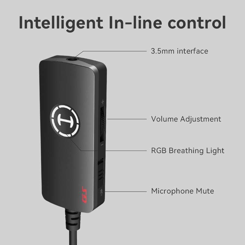 HECATE GS02 7.1 Virtual Surround Sound Cards Multi-compatible Device/RGB Light/Magic Voice/ENC Noise Reducation/Ambient Sound Monitoring Gaming Soundcard for Desktop/Notebook/PS4