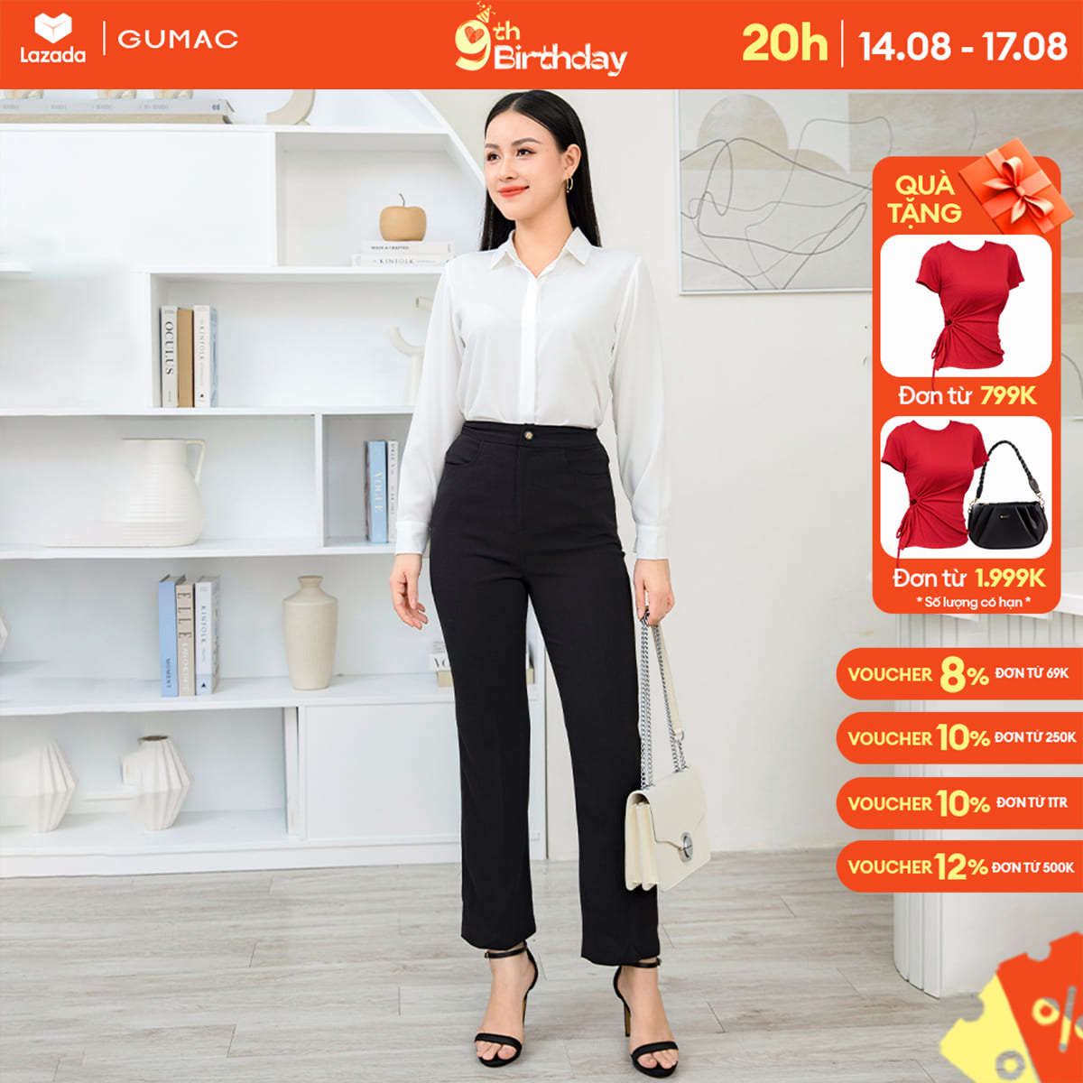 Quần tây ống suông qd11028 thời trang gumac