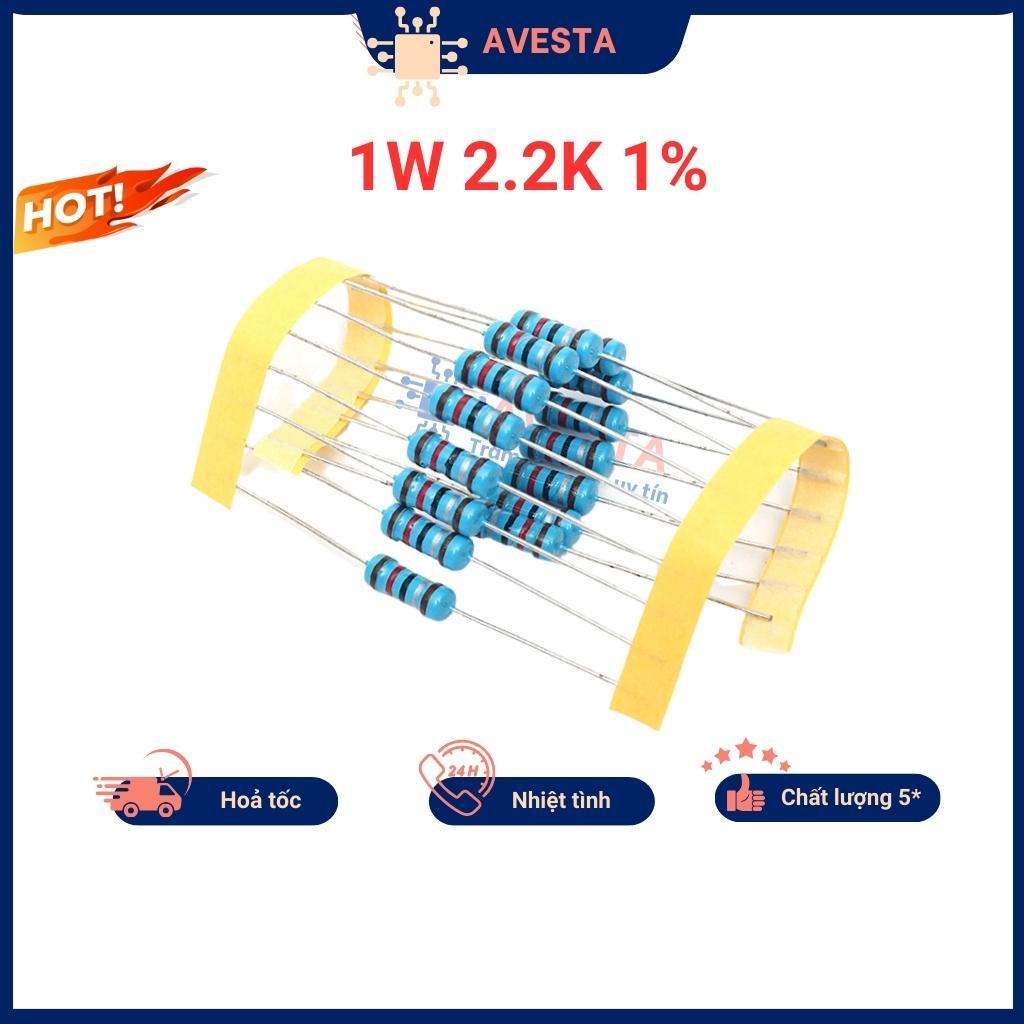 Điện trở vạch 1W 2.2K 1% chân đồng chính hãng combo 10 con Avesta