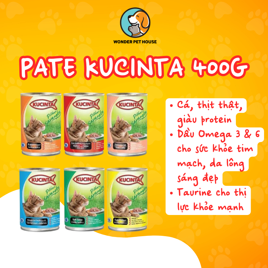 [NEW] Pate lon KUCINTA 400g cho mèo mọi lứa tuổi - Pate Giá Rẻ