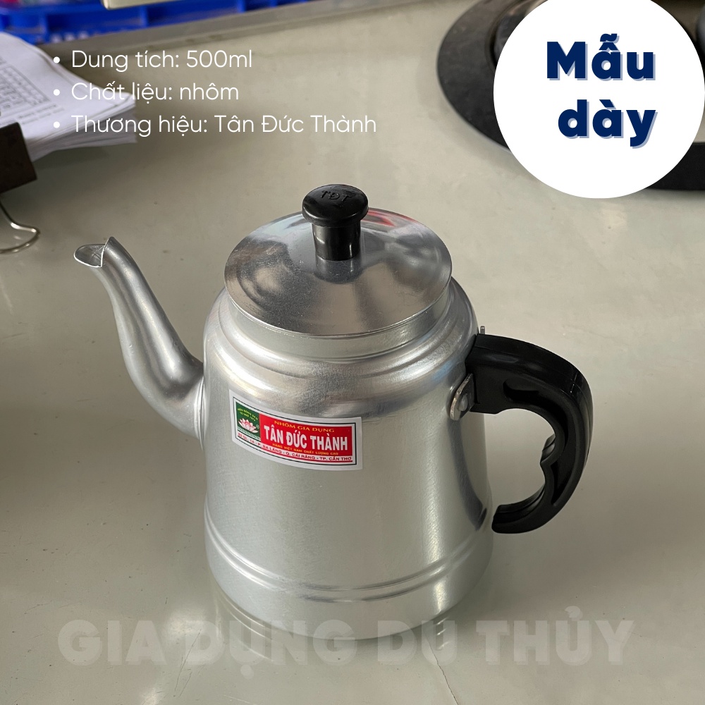 Ấm nhôm pha trà dung tích 500ml - 1500ml - 2000ml dùng làm bình pha trà quán cafe nhôm tốt thương hiệu Tân Đức Thành