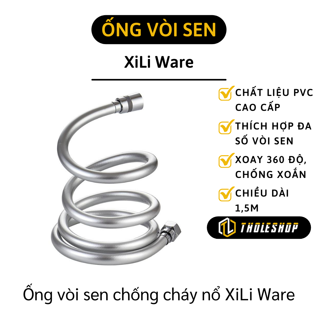 Dây vòi sen Xi Li cao cấp - Dây cấp nước vòi hoa sen nhựa PVC. chống chát nổ, chống rối - Ống vòi sen trơn PVC dày, áp lực cao