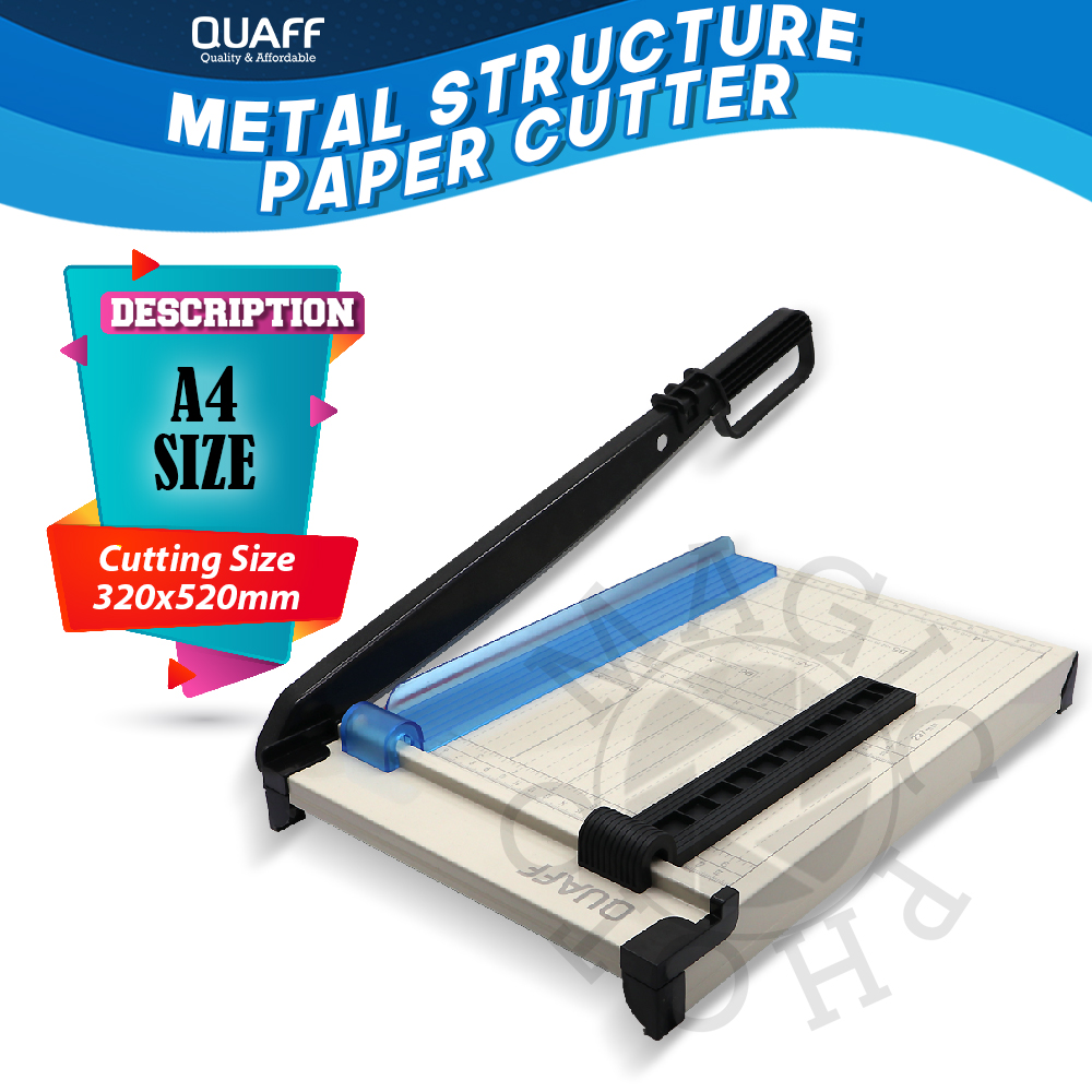 QUAFF Paper Cutter Metal Structure A4 Size with Paper Adjuster ...