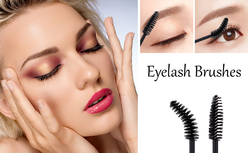 Eyelash Spoolies Eyelashes Brush for Eyelash Extensions and Eyebrow Brush (Black)