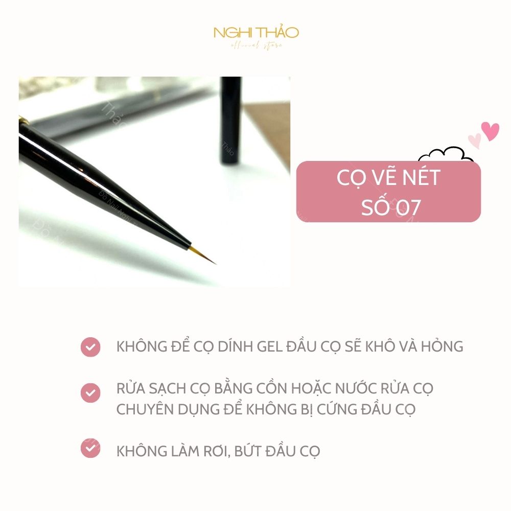 Cọ vẽ nét nail ngắn 6mm Jeliva 07