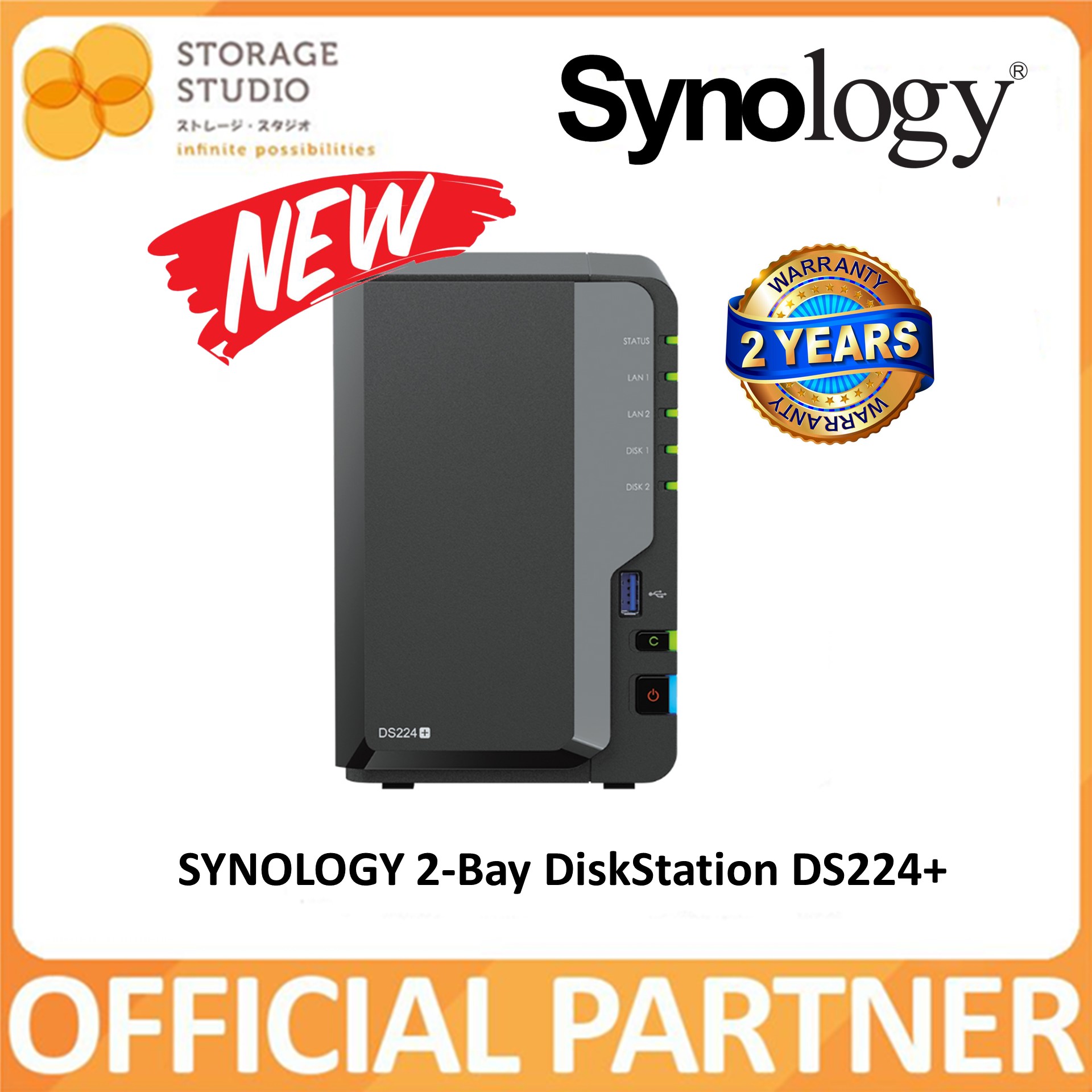 Synology DS224+ 2-Bay NAS with 2GB RAM and 20TB (2 x 10TB) of Seagate  Ironwolf NAS Drives Fully Assembled and Tested By CustomTechSales