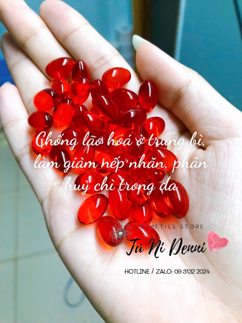 Combo 50 viên mắc đỏ kích trắng da pha kem