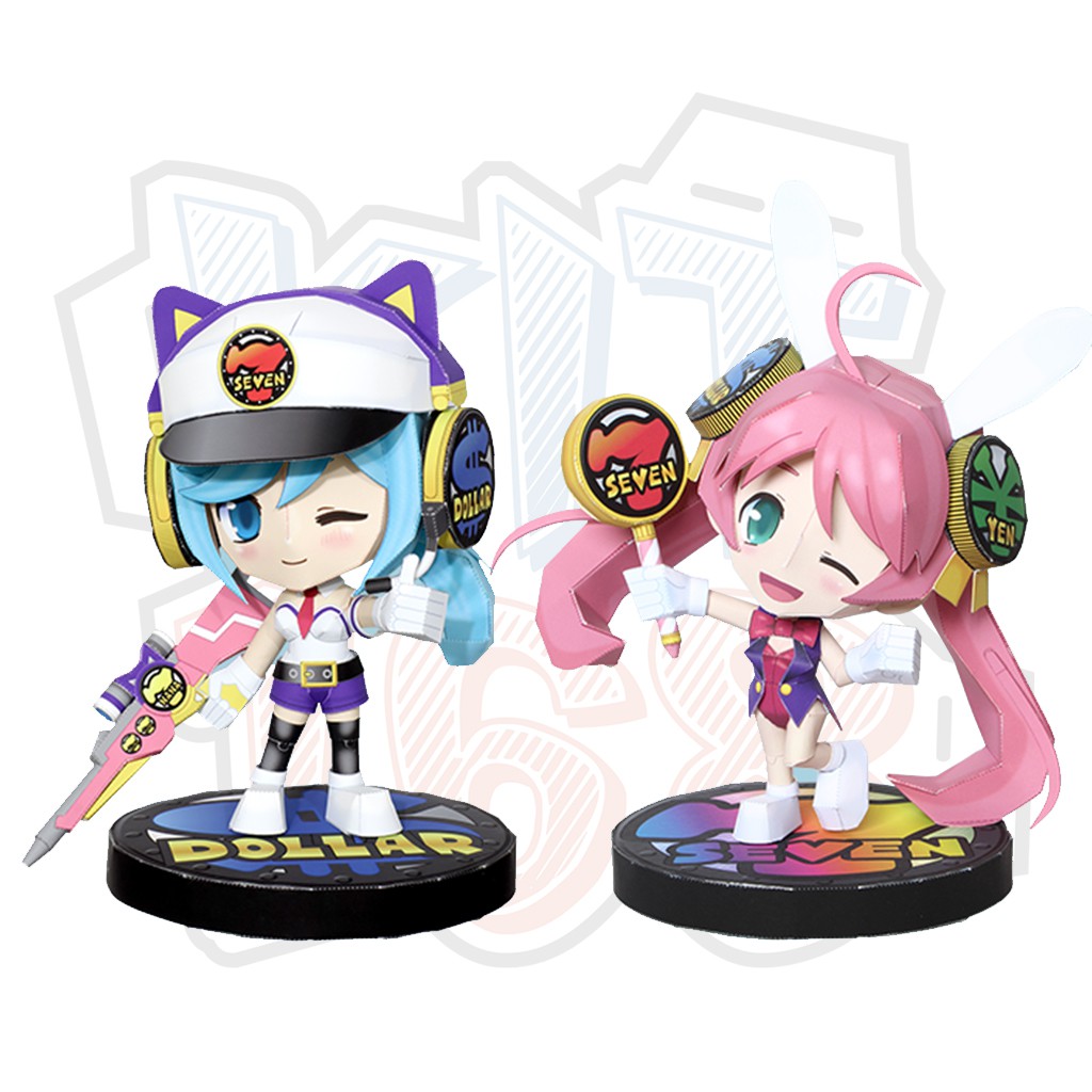 Mô hình giấy Anime Game Chibi cute Nanaty và Dolcy