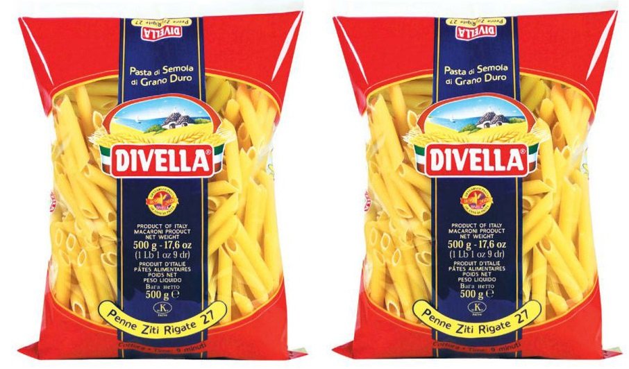 Combo 2 gói nui xéo - penne divella italia 500gr nhập khẩu ý