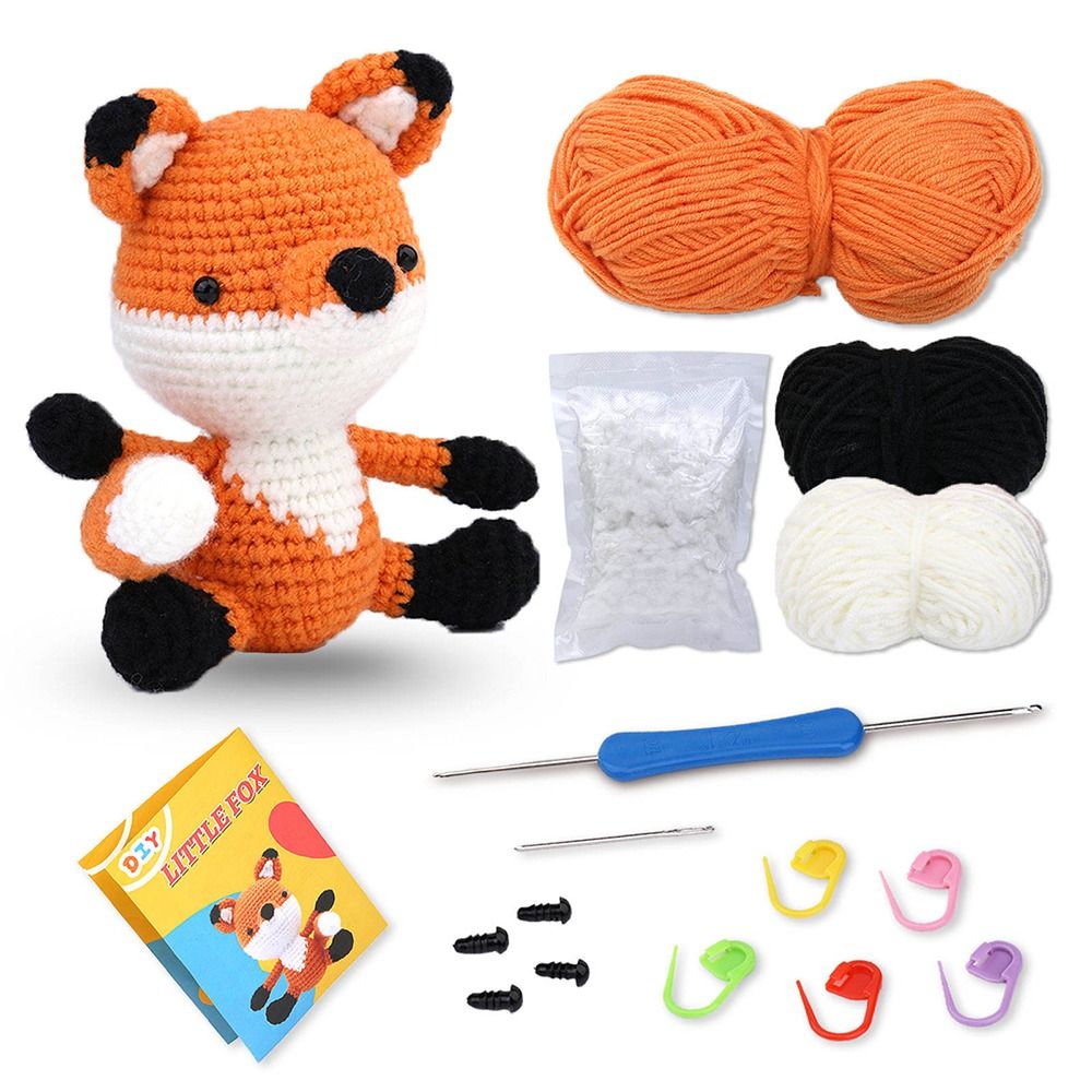 X CRAFT HOME with Step-by-Step Video Tutorials Beginners Crochet Kit Yarn Polyester Fiber Knitting Kits Learn to Crochet Kits Casual Crochet Animal Kit Adults Kids