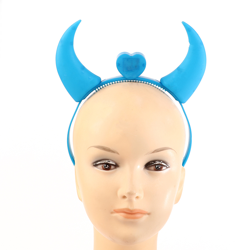 Glowing Toys Children Adults Halloween And Christmas Party Decor LED Funny Devil Horn Light Up Headband Hair Hoops Flashing Horn. 