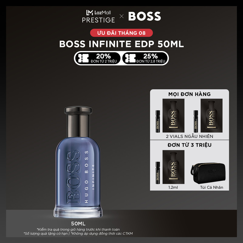 [ƯU ĐÃI THÁNG 8 | VOUCHER 20% + TẶNG 2 VIAL 1.2ML] Nước hoa Nam BOSS Infinite EDP 50ml