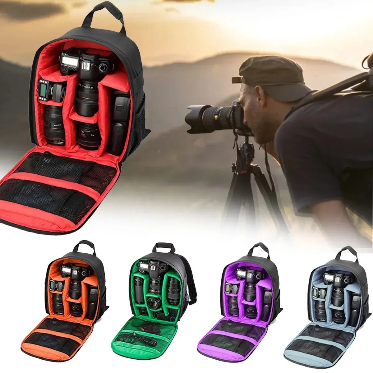 Multi-Ftional Outdoor Camera Backpack Video Digital Shoulder Camera Bag Waterproof Camera Photo Bag Case For DSLR