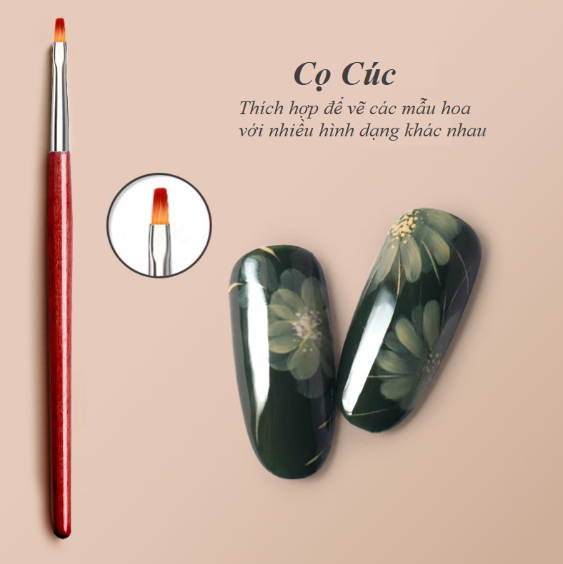 Cọ cúc cán gỗ vẽ hoa