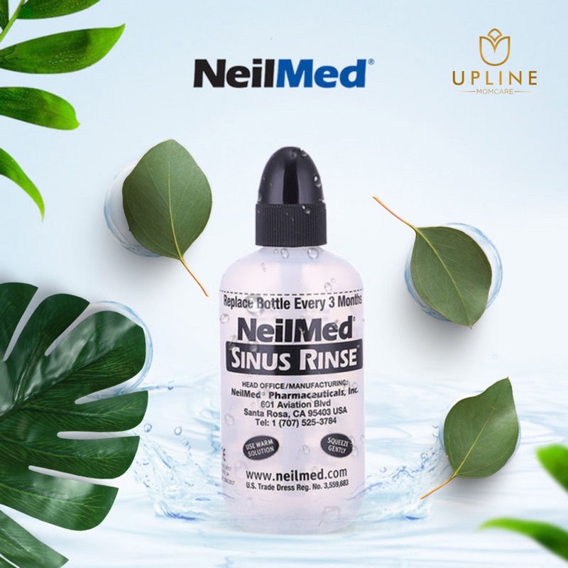 Bình rửa mũi và muối rửa mũi Neilmed Mỹ (trẻ em -người lớn)