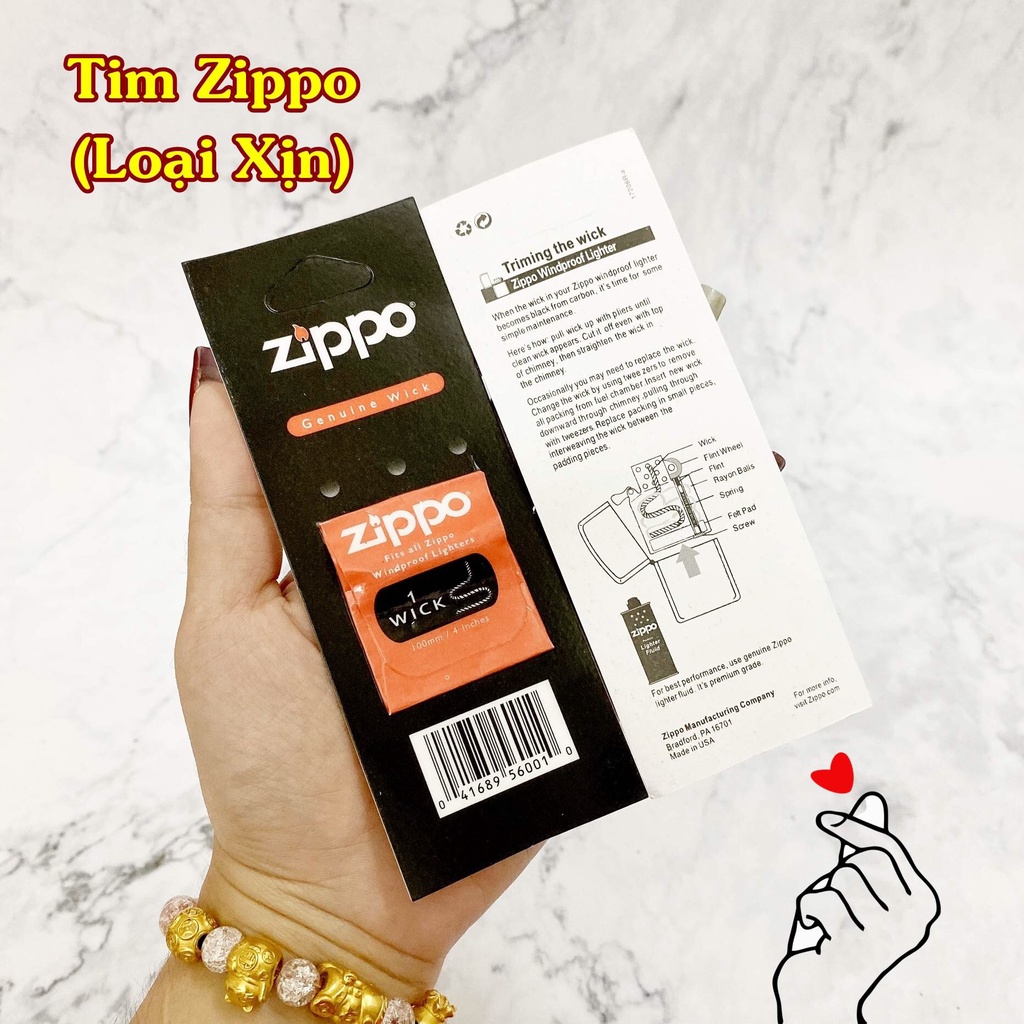 [ COMBO 2  Món ]Đá + Bấc (Tim) Dành Cho Bật Lửa Zippo Chính Hãng -Bền -Dễ Sử Dụng