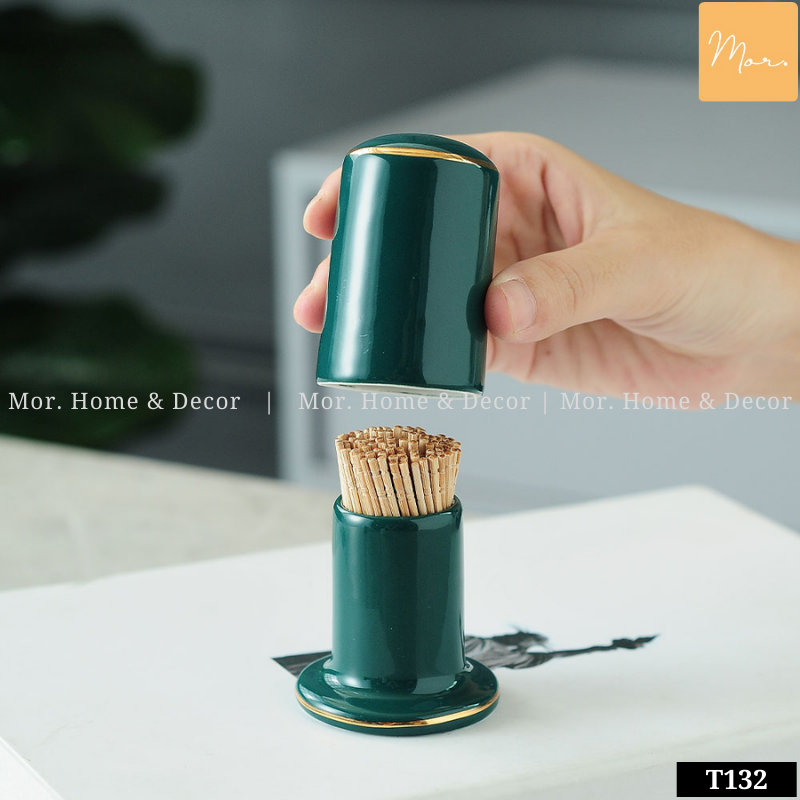 Lọ đựng tăm sứ cao cấp - T132